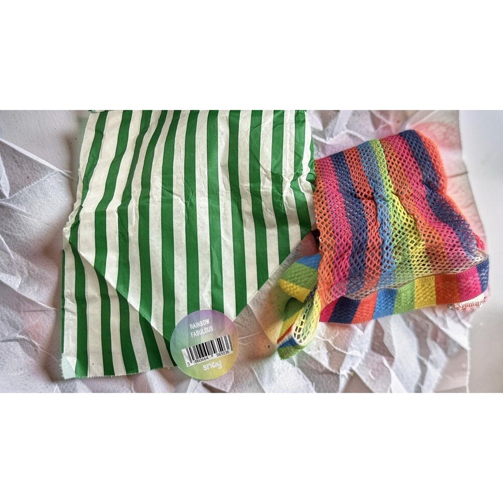 New Snag Rainbow Fishnet Tights Size Fabulous (sizes A-D)